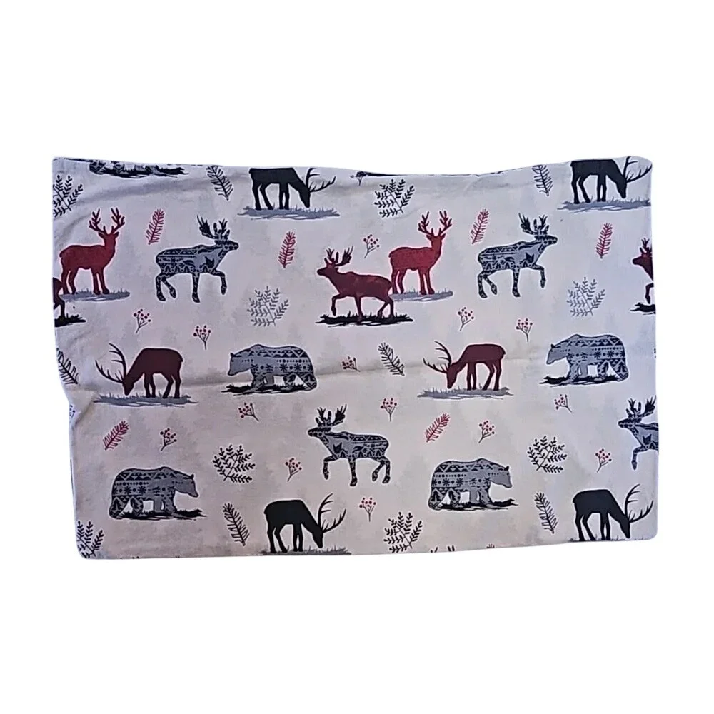 Pointehaven Twin Flannel Sheet Set Northwoods‎ Deer Bear 100% Cotton 180 GSM EUC